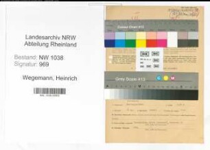 Entnazifizierung Heinrich Wegemann , geb. 03.01.1903 (Beamter)