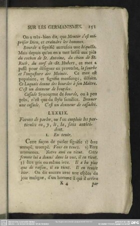LXXXIX. Facons de parler, ou l'on emploie les particules en, y, le, la, sans antécédent