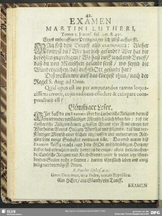 Examen Martini Lutheri, tomo 5. Jenes. fol. 491. & 492.