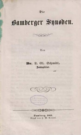 Die Bamberger Synoden