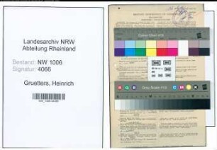Entnazifizierung Heinrich Gruetters , geb. 01.09.1880 (Landwirt)