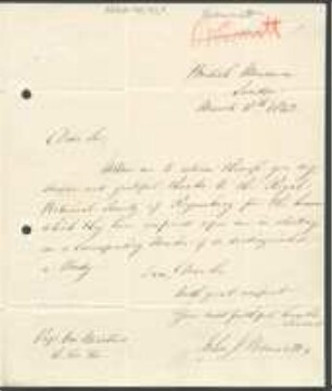 Brief von John Joseph Bennett an Carl Friedrich Philipp von Martius