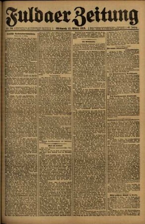 Ausgabe vom Mittwoch, den 12. März 1919.