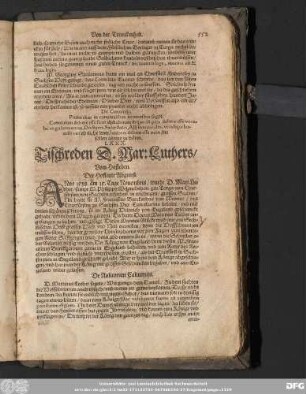 LXXX. Tischreden D. Mar: Luthers/ Vom Hofleben.