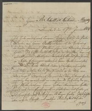 Brief an B. Schott's Söhne : 17.01.1829