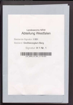 Protokoll der Besitznahme von Rheina-Wolbeck und Horstmar