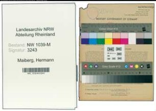 Entnazifizierung Hermann Maiberg , geb. 13.11.1886 (Beamter)