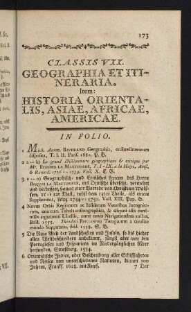 173-212, Classis VII: Geographia et Itineraria