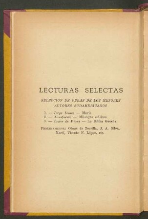 Selección de obras de los mejores autores sudamericanos