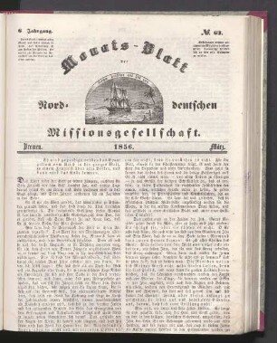 6. Jahrgang. N°. 63. Bremen. 1856. März