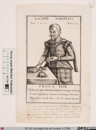 Bildnis Caspar Schoppe (lat. Gaspar Scioppius)