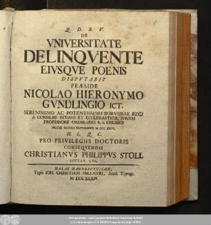 De Vniversitate Delinqvente Eivsqve Poenis