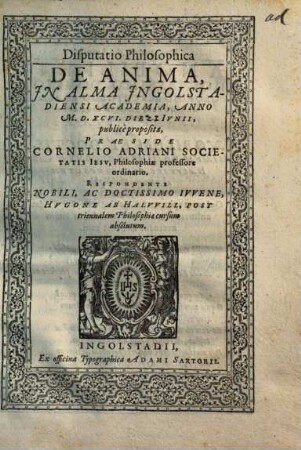 Disp. philos. de anima