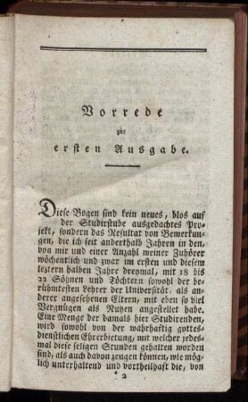 Vorrede zur ersten Ausgabe. - Neue Vorrede.