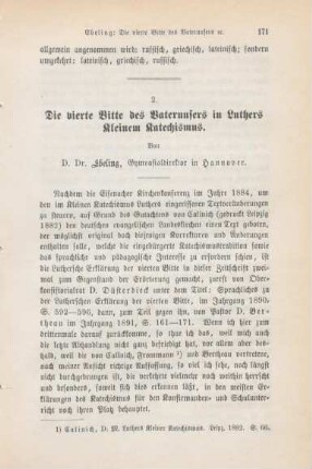 171-182 Die vierte Bitte des Vaterunsers in Luthers Kleinem Katechismus
