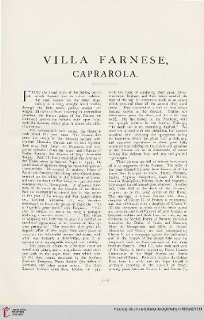 Villa Farnese, Caprarola [Text und Tafeln]