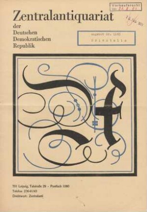 Nr. 1165: Orientalia
