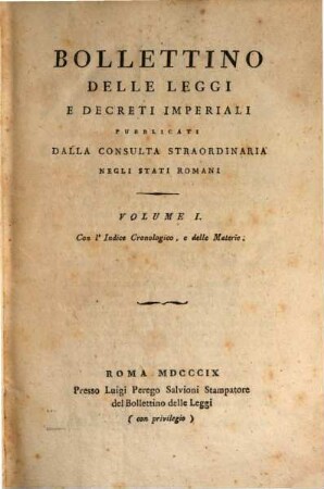 Bollettino delle leggi e decreti imperiali, 1. 1809