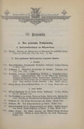 VII. Polizeiwesen