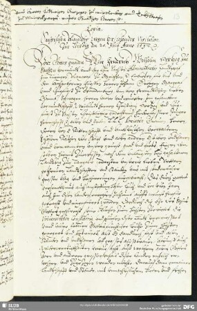 [Faszikel 11: Mandat Herzog Friedrich Wilhelms I. von Sachsen-Weimar (1562-1602), eine Visitation in Leipzig betreffend, 20. Juli 1592]