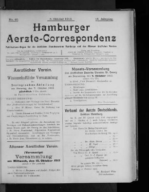 No. 40. 5. Oktober 1913. 16. Jahrgang.
