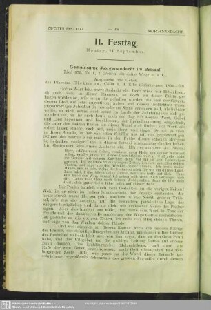 II. Festtag