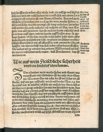 Wie auß wein Fleischliche sicherheit unnd ein forchtloß leben komme.