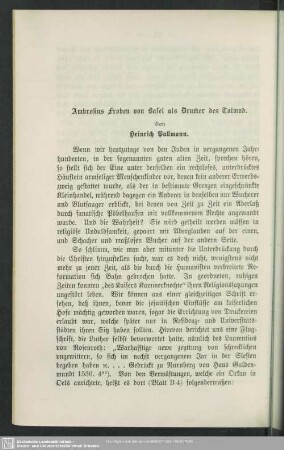 Ambrosius Froben von Basel als Drucker des Talmud
