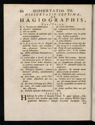 66-82, Dissertatio Septima