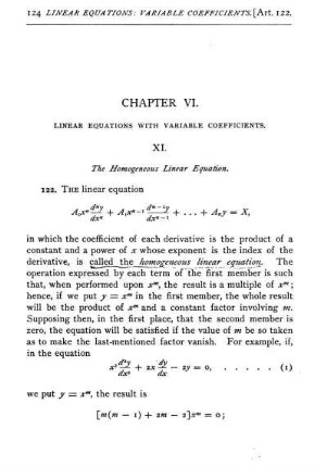 Chapter VI. Linear Equations with Variable Coefficients.