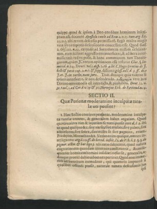Sectio II. Quae Personae moderamine inculpatae tutelae uti possint?