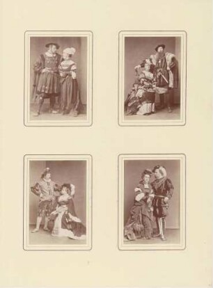 4 Aufnahmen von Paaren in Charakterkostümen