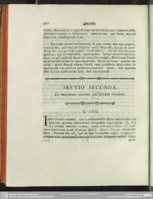 Sectio Secunda [Tertia]. De munitione viarum publicarum circulari