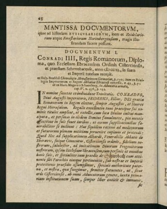 68-99, Mantissa Documentorum, ...