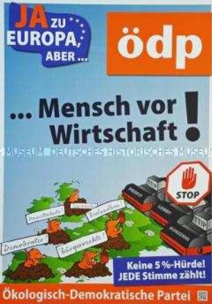 Plakat der Ökologisch-Demokratischen Partei zur Europawahl im Mai 2014