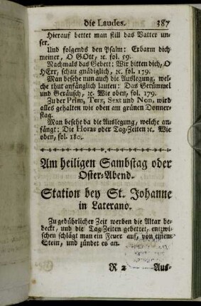 Am heiligen Sambstag oder Oster-Abend.