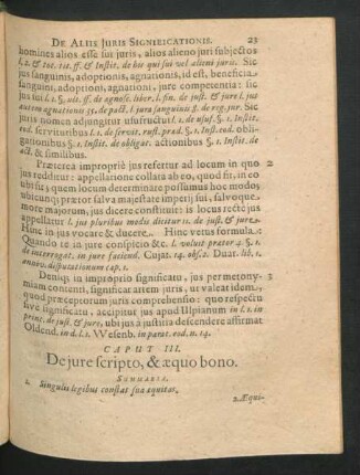 Caput III. De iure scripto, & aequo bono.