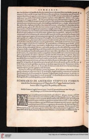 Sommario di Amerigo Vespucci Fiorentino [...]