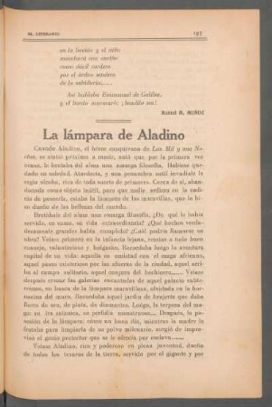 La lámpara de Aladino
