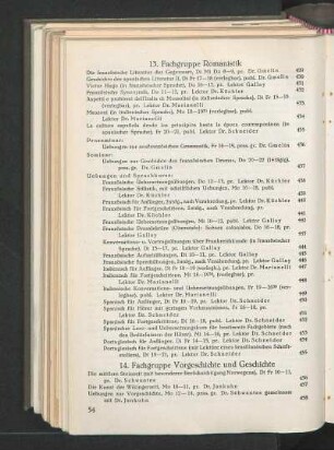 13. Fachgruppe Romanistik