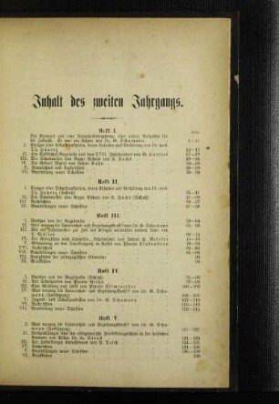 Inhalt des zweiten Jahrgangs
