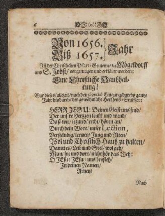Von 1656. Biß 1657. Jahr