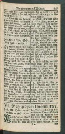 VI. Bey großem Ungewitter