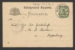 Brief von Georg Fischer an Hermann Poeverlein