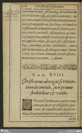 Cap. XVIII. Christianus abnegat serenuntiando omnib. fuis prauis habitibus & vitiis