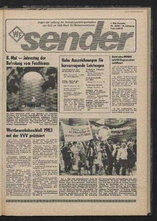 Betriebszeitung 'WF-Sender', Nr.18/1983 (1. Maiausgabe 1983)