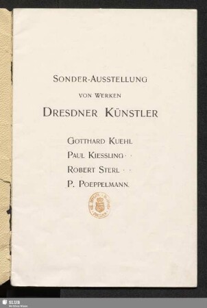 Sonder-Ausstellung von Werken Dresdner Künstler : Emil Richter's Kunst-Salon, Dresden, Mai 1900