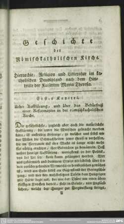Hierarchie, Religion und Litteratur im katholischen Deutschland nach dem Hintritte der Kaiserinn Maria Theresia
