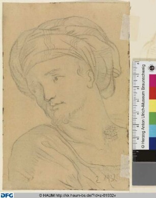 Männlicher Kopf, mit Turban