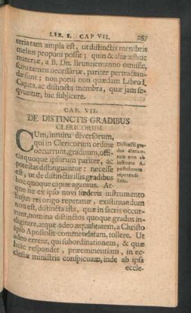 Cap. VII. De Distinctis Gradibus Clericorum